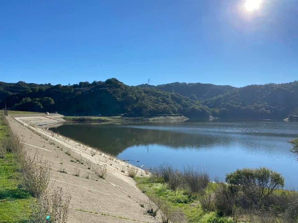 Stevens Creek reservoir has more water now.