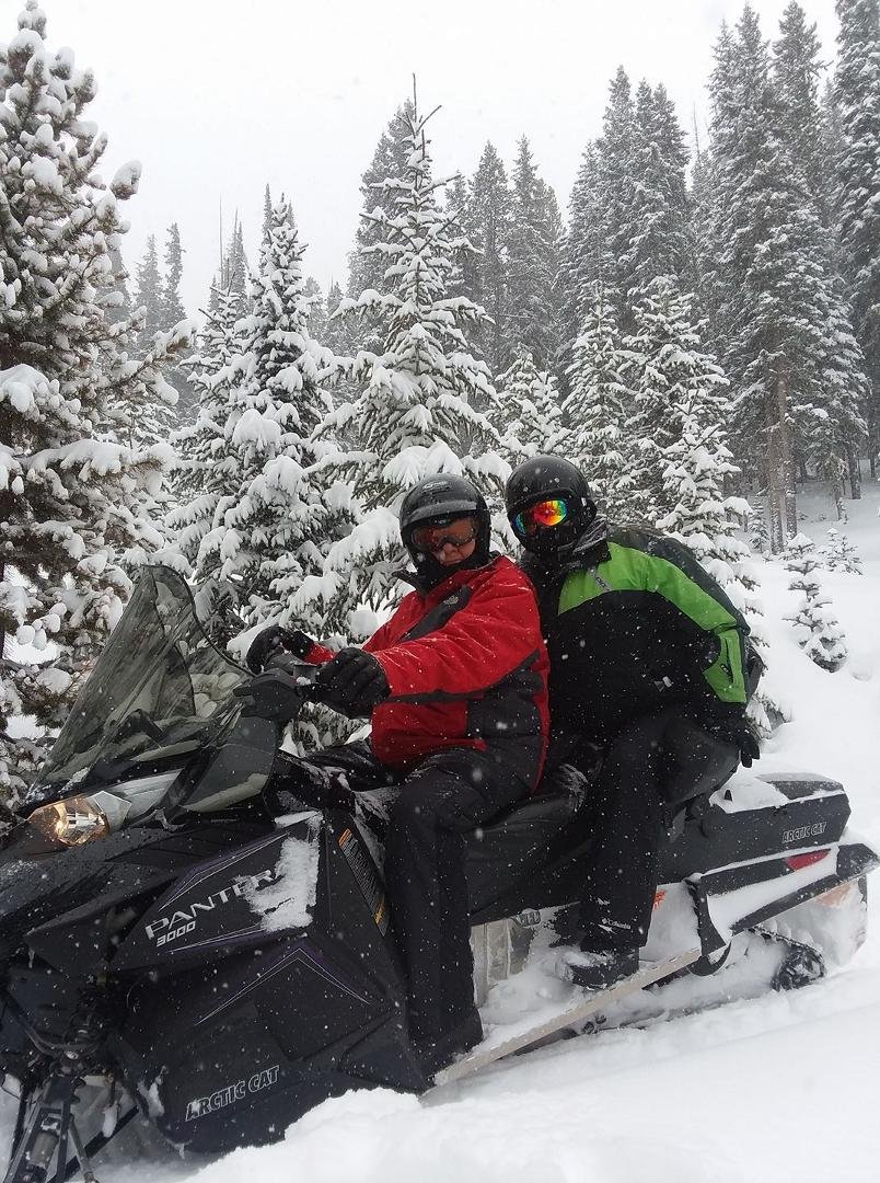 Ned and I snowmobiling today.  It was absolutely beautiful!