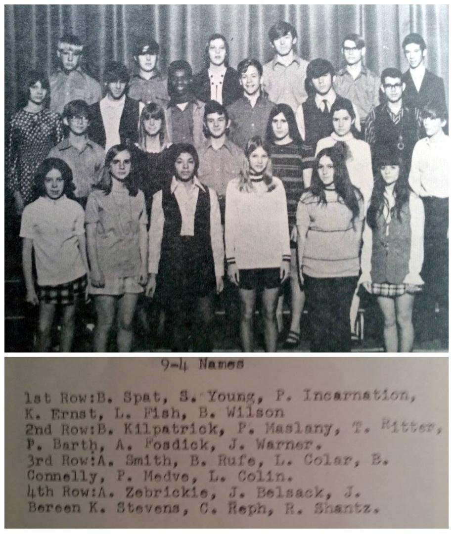 As posted in Kaywin grownup group
#TBT
Nitschman Jr.High,homeroom 9-4 class of '71 Bethlehem,Pa.
