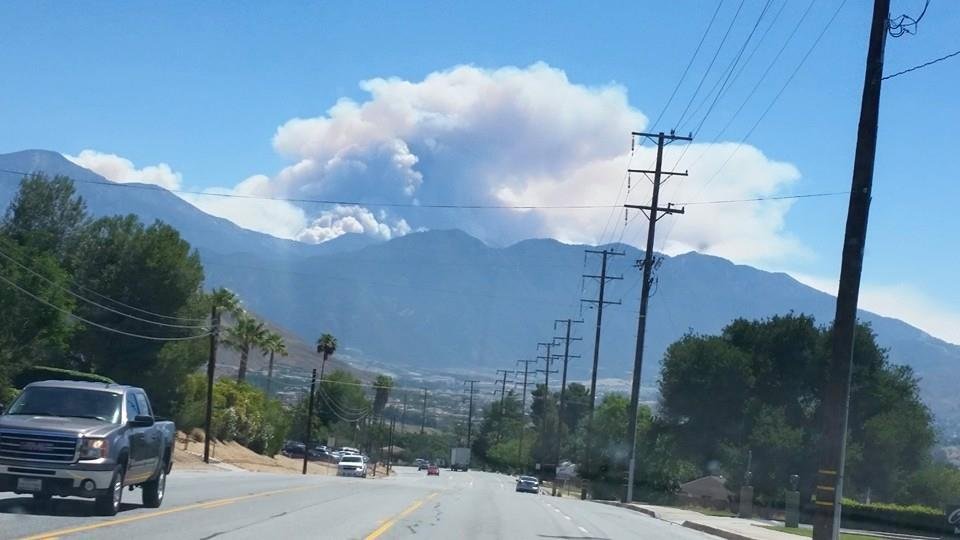 Fire i, San Bernidino mts. As seen from Yucaipa