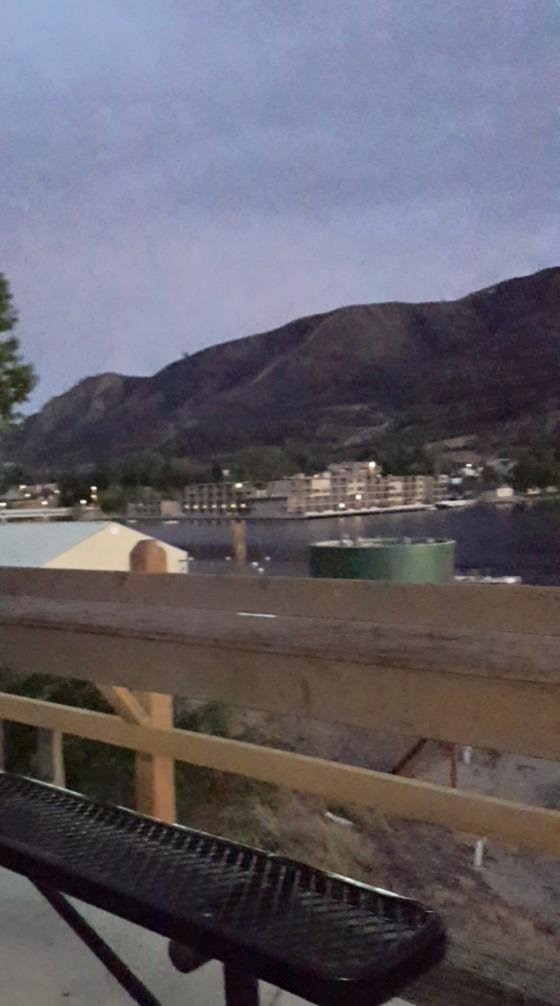 Lake Chelan, Wa. The hills black from the fires