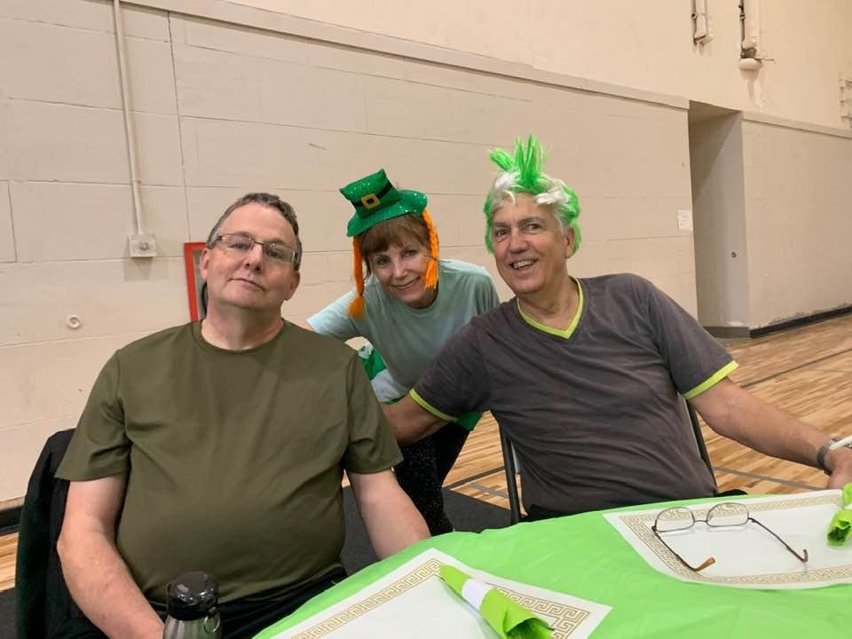 Pickle ballers ready for St Patty’s day luncheon. Champions Denise Campagna and Tom with Bill Hogan