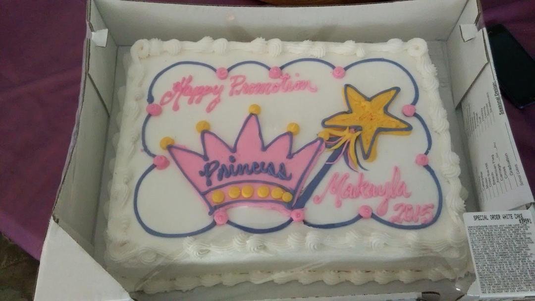 My baby girls promotion cake