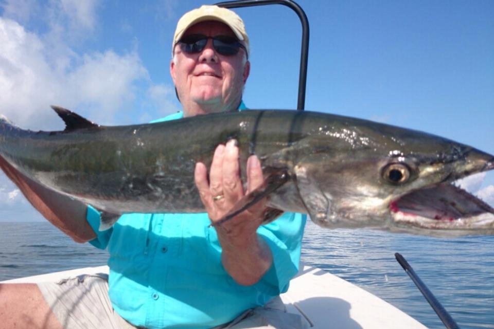 A good day off shore. Score: John 1, king mackerel 0