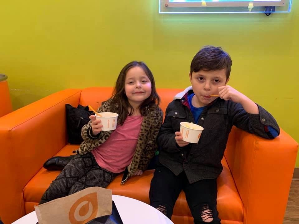 After dinner treat with the grandkids!!