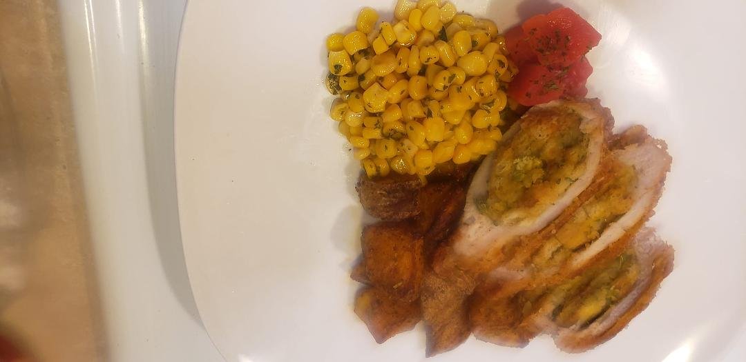 Stuffed chops with dressing rice & diced pork!!