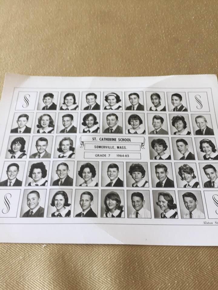 St. Catherine’s 7th Grade Class, sister Gemella.
I believe front row is Cullinane, Cornell, Grant, McNamara, Irwin, Puntanin, Fitzpatrick
Second row Carr, Shaughnessy, Bannister, Hughes, Madden, Sullivan, Butler, Murray, P