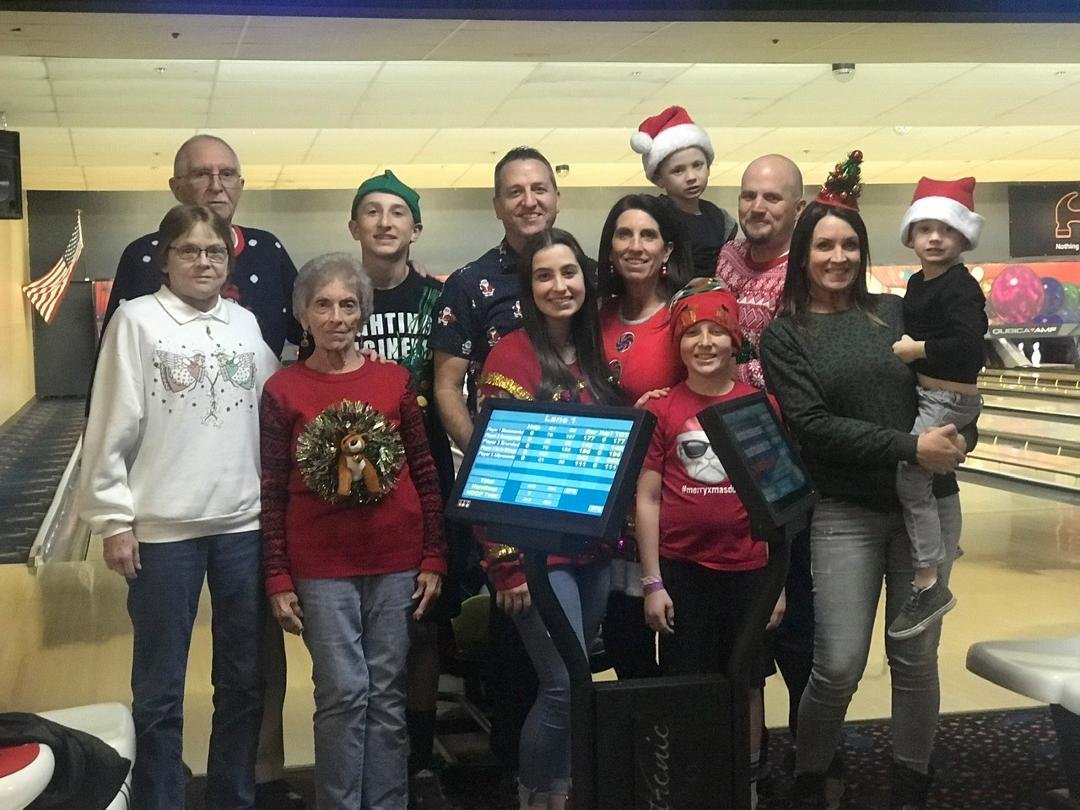 We had a great time bowling on Christmas Eve Day with Kari & Kristin’s families.  This year five of our grandchildren weren’t able to be with us along with our California & Idaho families. We missed them all, but we were ex