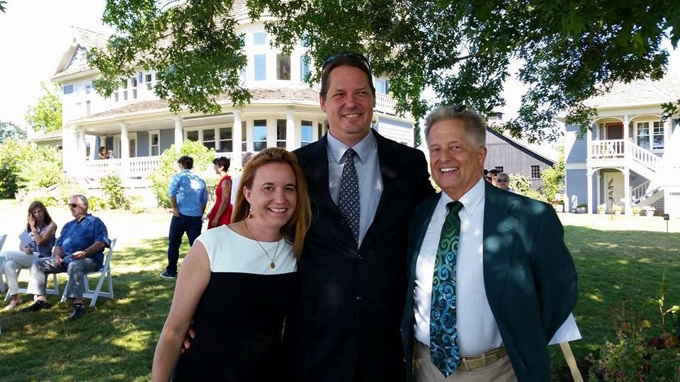 With Mark and Sunaura at Patrick Verdun and RachelNorton wedding in West Linn Oregon.