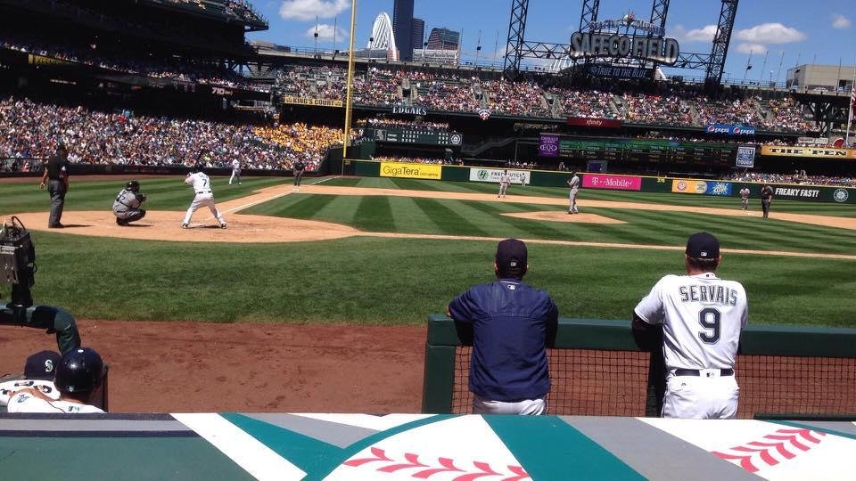 Watching a great game with Felix pitching.