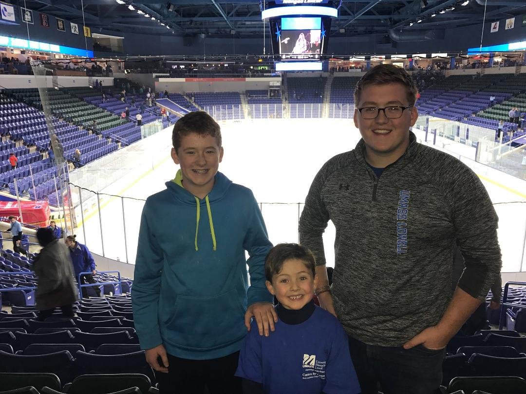 With boys at riverhawks aa they beatvermont!