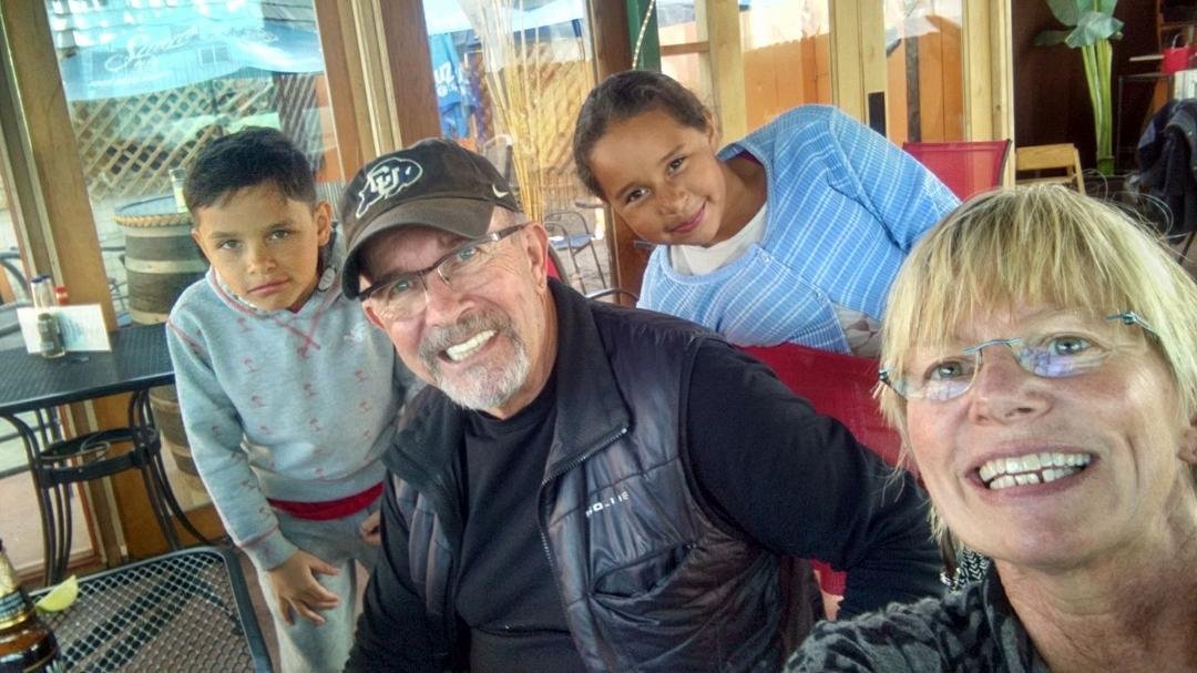 Lewis fam at Wapos, local Mexican cantina.