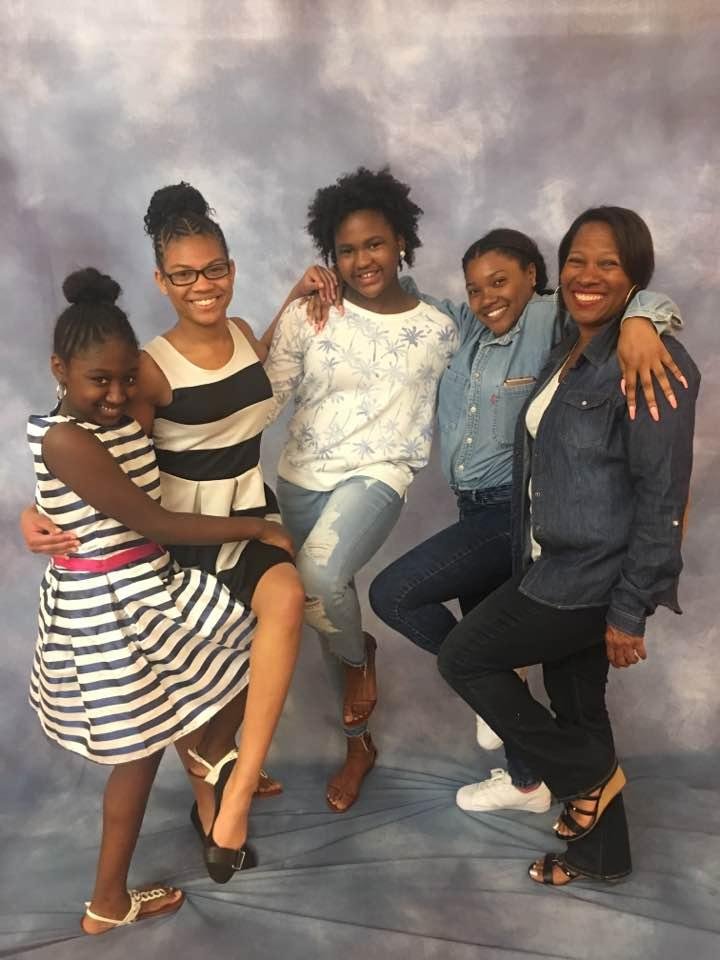 Having fun last night with my beautiful granddaughters!