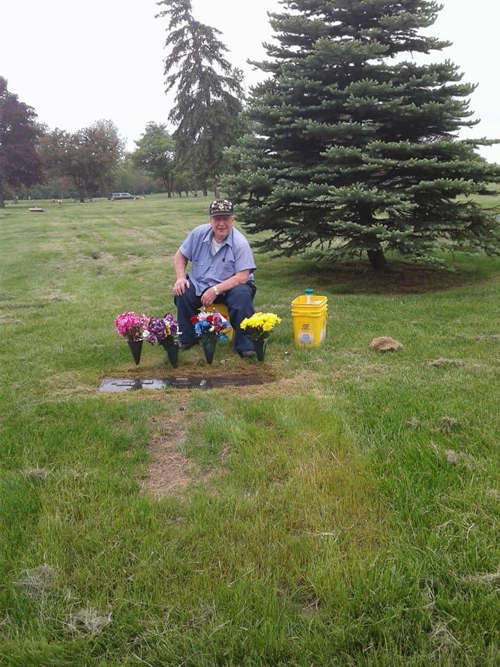 put flowers on Ethel grave....