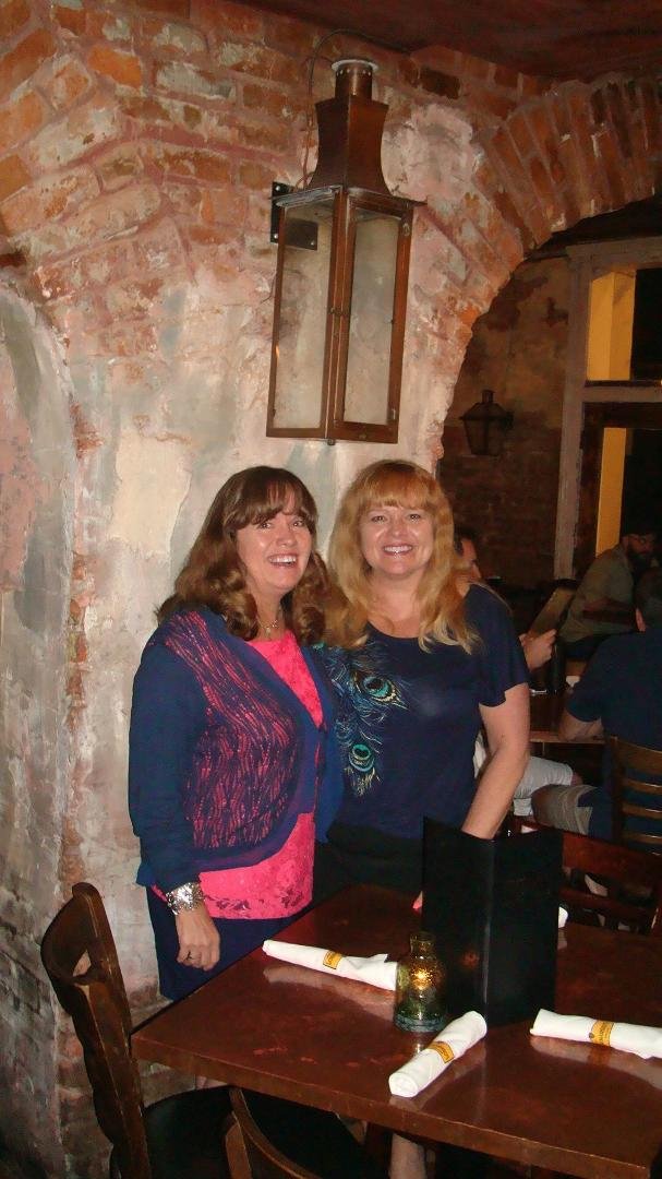 Colleen and Connie at Pierre Maspero's on Chartres St. Great food, cocktails, and service.