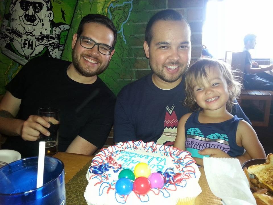 Celebrating my son Valentino Rosas 33rd Birthday Party at Fathead with Grandma, Titi Eneida, Titi Nilda, Vincent and my Beautiful Granddaughter Mia. Having a great day. GOD BLESS