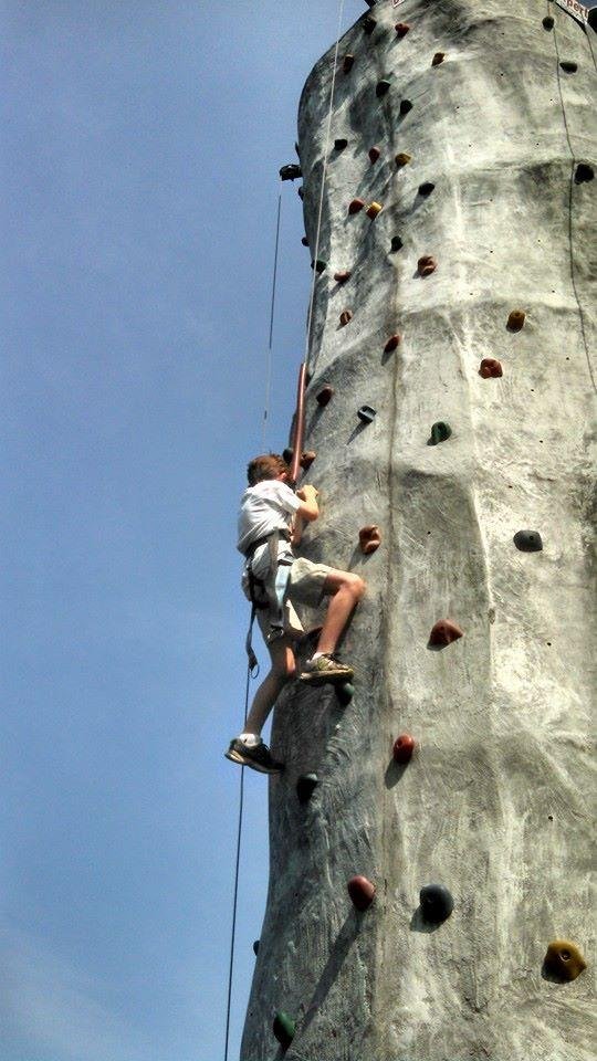 Sam climbing the climbing at the Fun Plex in East Greenbush, NY.