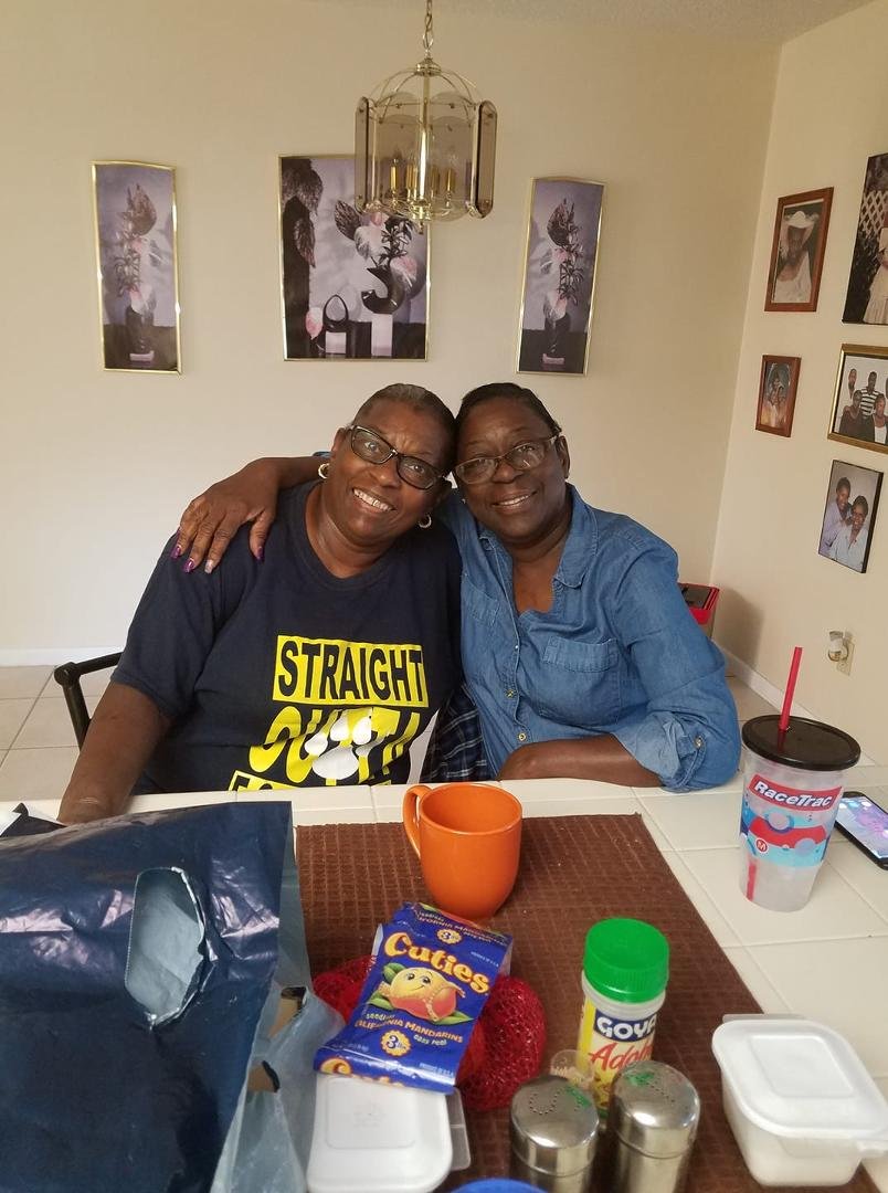 My sister  Pat when she came up ro celebrate her birthday her birthday menu
Oxtails Potato Salad Collard  Greens Rice and my husband  made her a chocolate  cake Sleep in Heaven you will surely be missed