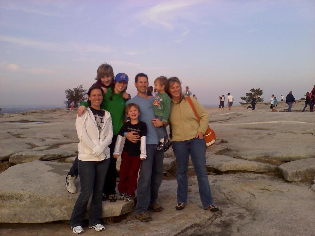 Two sons and one husband missing from this top 'o' the mountain picture but wanted to share with friends who know my family. Left to right , front row - Dawn (daughter in law), Cooper - 5yrs old (Dad is holding him), Back