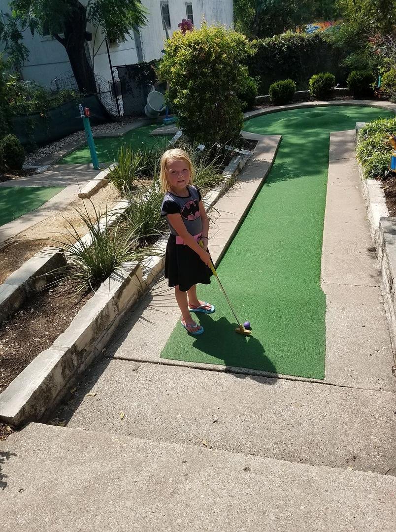 36 rounds of putt putt golf yesterday.