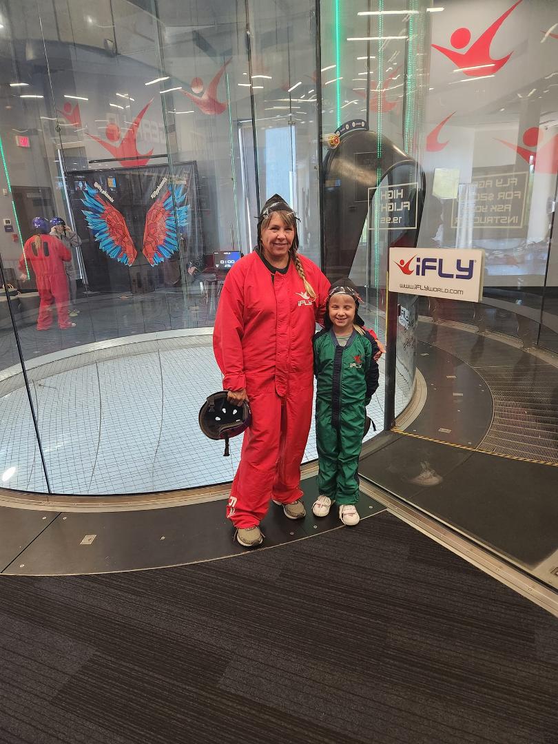 Tammy and Helaina getting ready to fly.