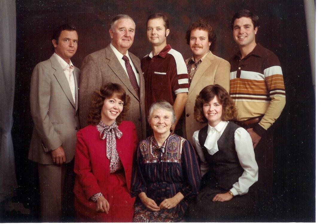 Our last family portrait taken about 1985, before my oldest brother, Bill, died of Hodgkins Disease in 1986 at age 44.