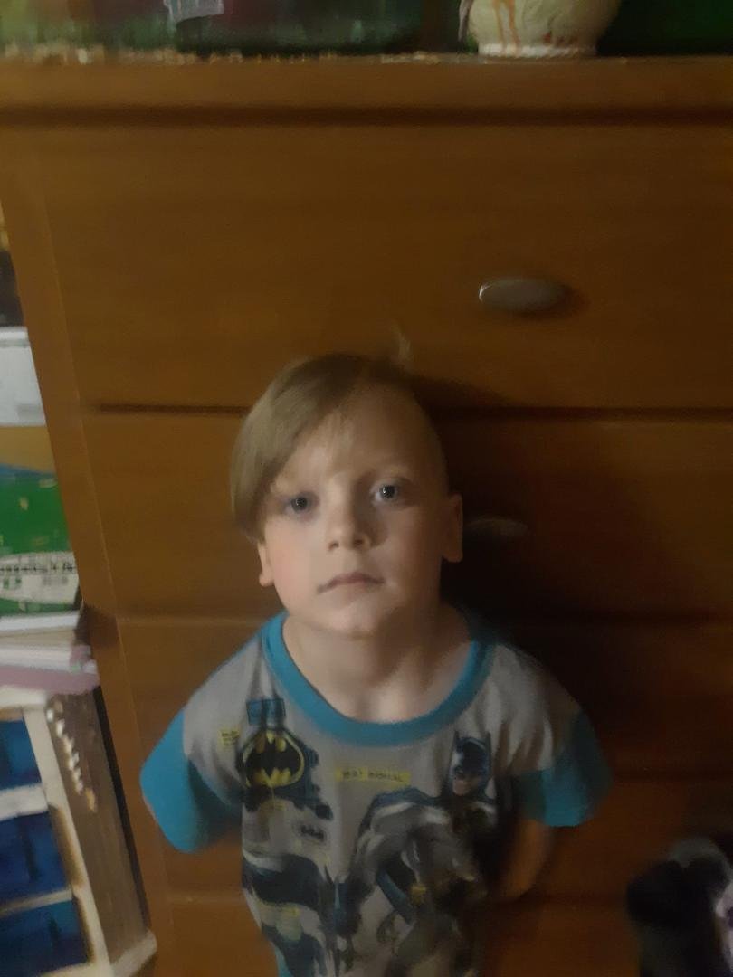 Wyatt's new haircut!! I cut it myself. It doesn't look too bad. :)