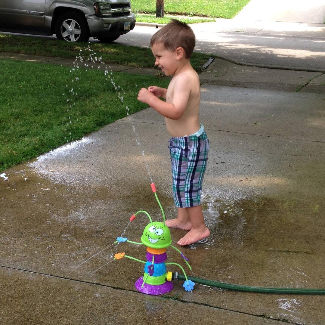 Kostas having fun at our house.