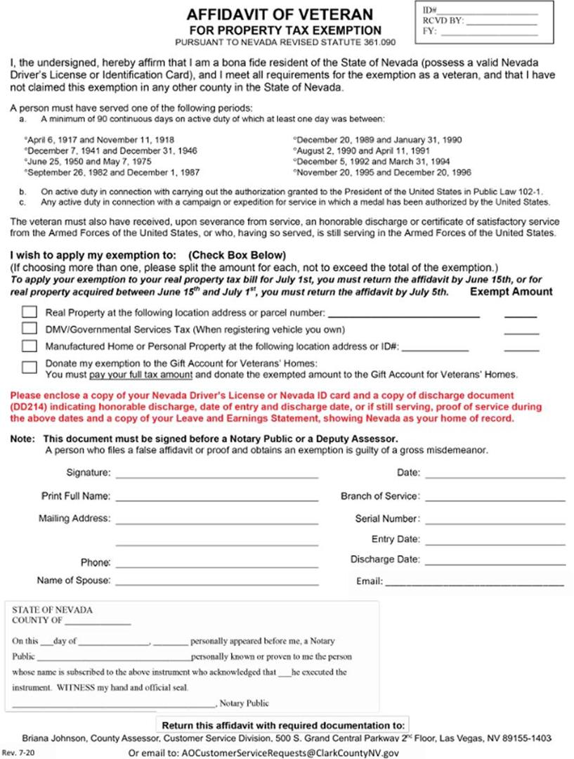 In Nevada, we have a tax exemption program for veterans. You can tune in on December 7th at 11:05 AM PST to hear more about it. Go to FB page, VTRC.