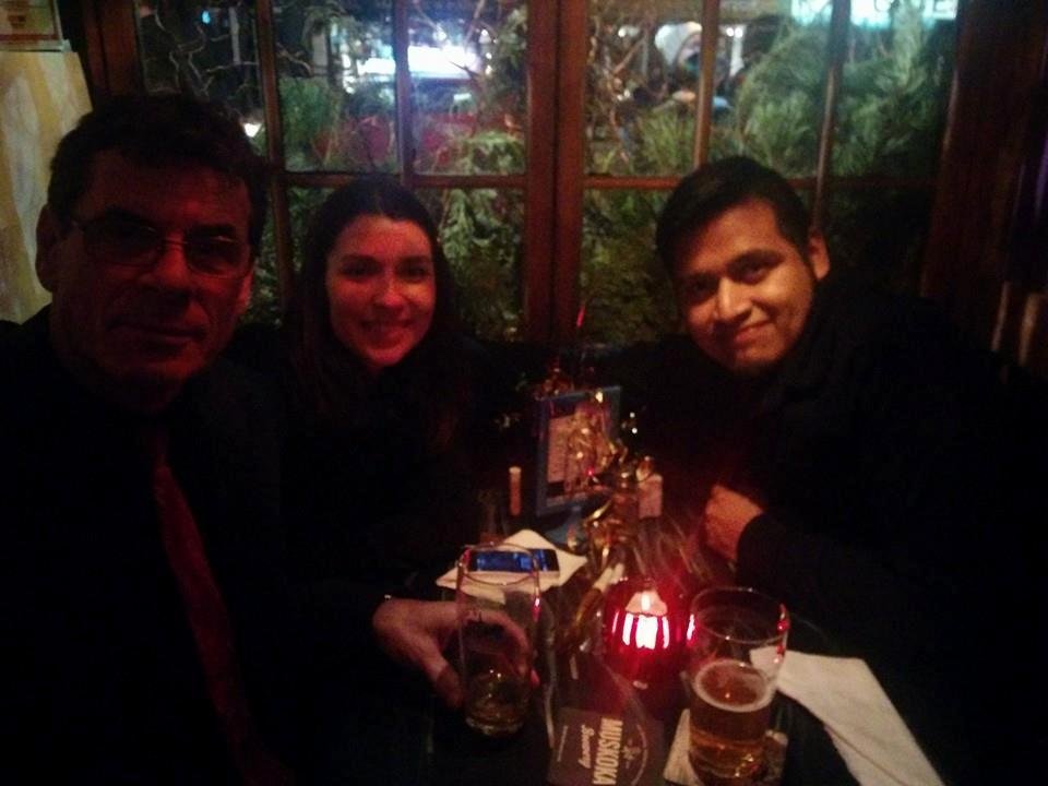 At the Local on Roncesvalles where my son works. With George, Jessica and Mario. A very busy place and a fantastic band.