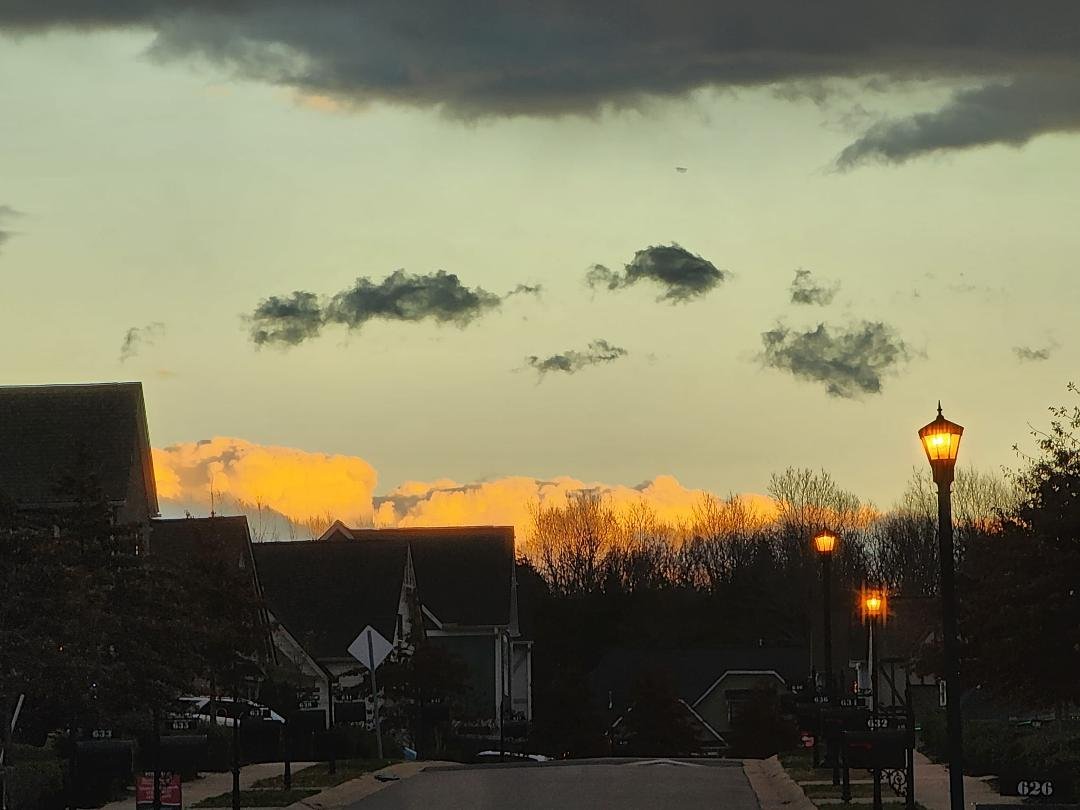 The clouds look like snow covered mountains tonight as the sunsets.