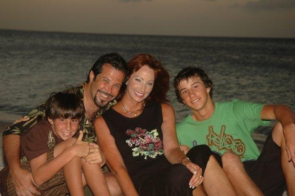 The family in Turks and Caicos in 2007.