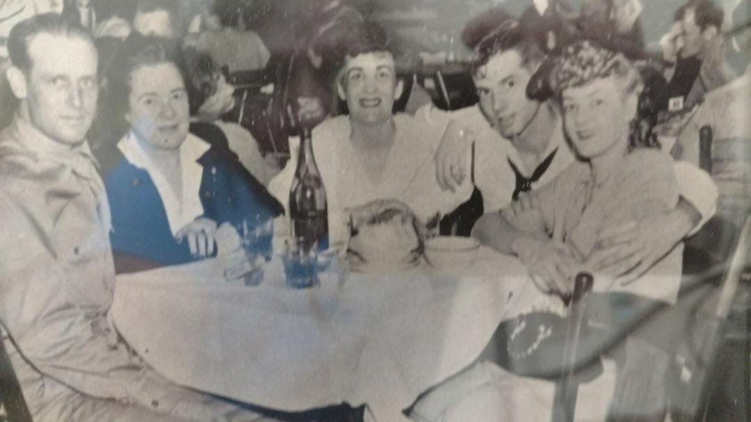 Armed Forces Day. My father on the right and Grandmother​ on the left