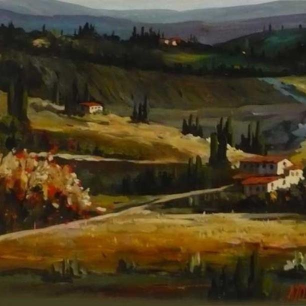 Toscana Azul 20"x 24" oil on canvas by Aymara...great color and composition #artwelove #instagrambhm