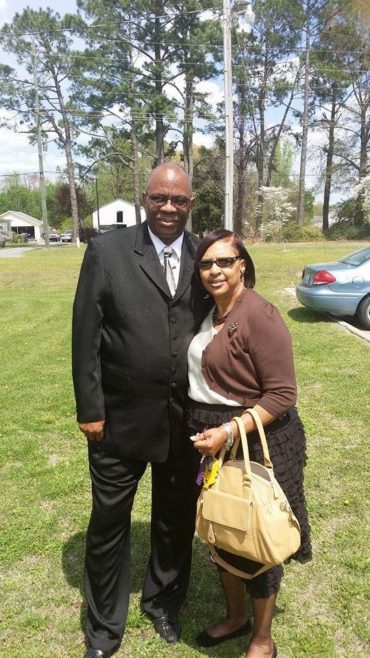 Me and my lovely wife getting out of church