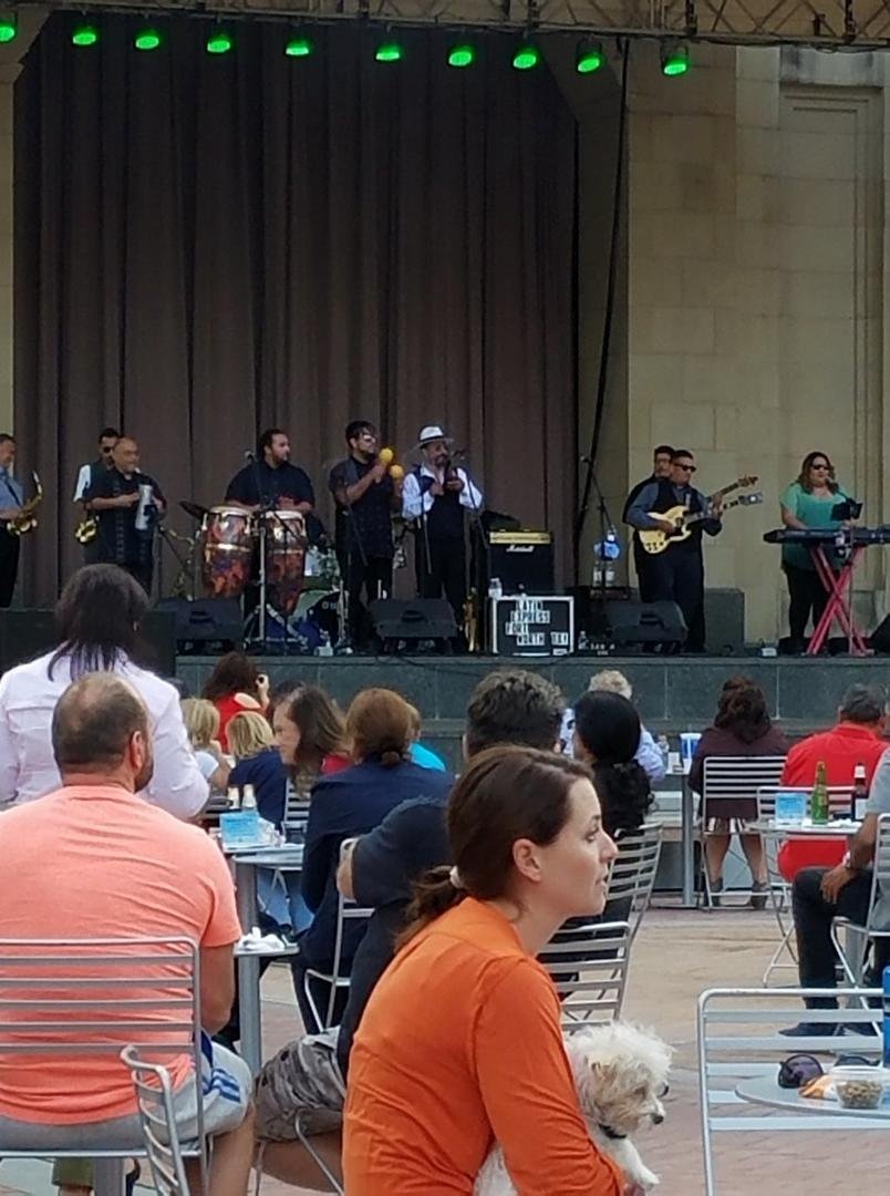 Staying Downtown...watching concert in Sundance square...Latin Express...great Horn playing...