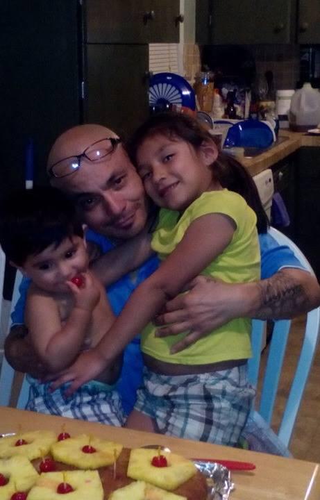 This is on my handsome husband's birthday in S.A and Hope and Mario,s children our lovely grandchildren baby E and Miss Davina Morales.