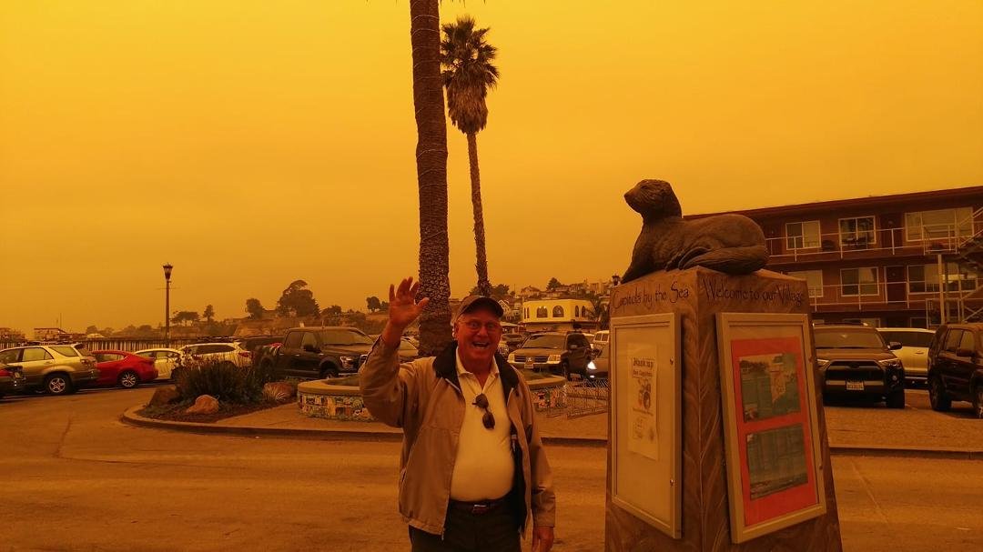 No sun in Capitola today. Sky completely smoke filled.