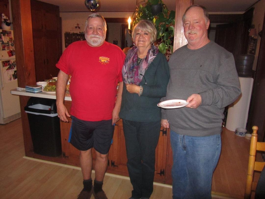 A true rose between two thorns...Gary looks scared to death and Steve just looks happy..God is really doing a number on my hair...no more dying....I'm tired of fooling with mother nature...