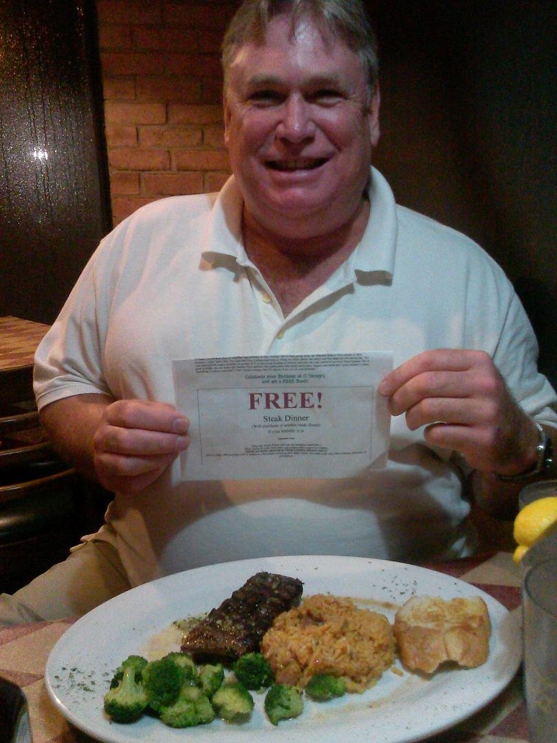 Got my free Birthday Steak Dinner at O Henry's in Metairie tonight!