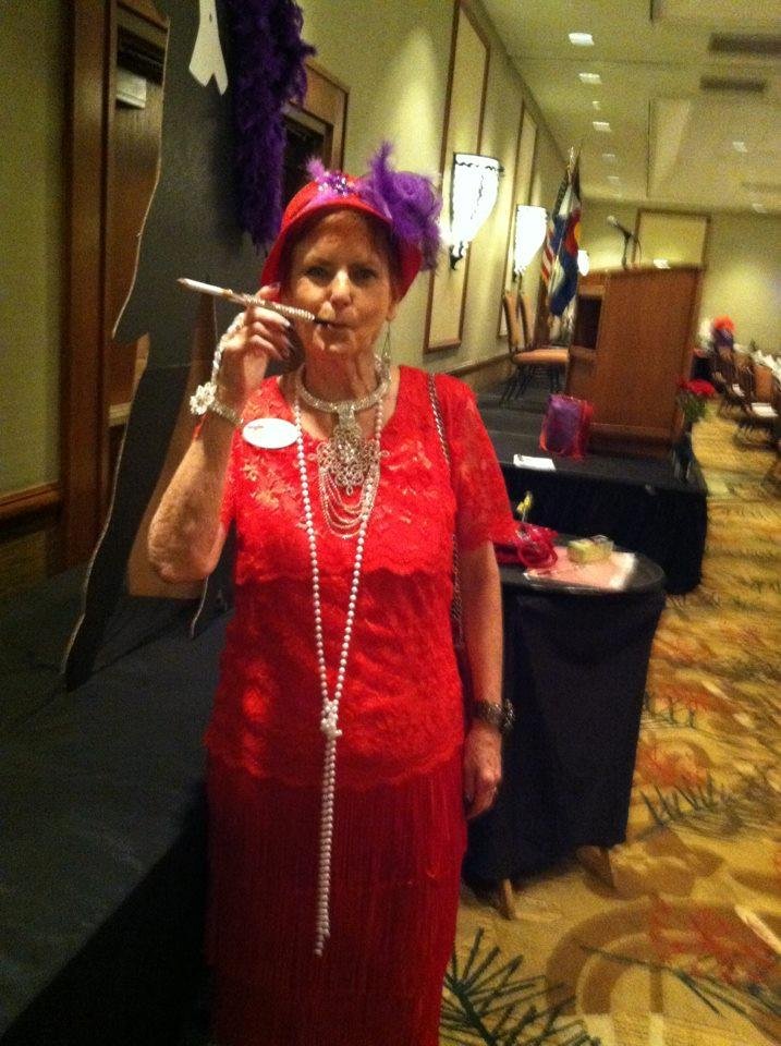 Mable Mays at Colorado Springs Queens Council Red Hat A'faire, Roaring 20's event.
