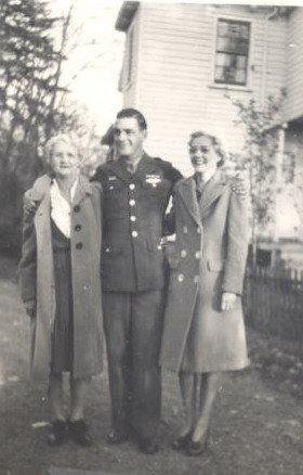 Tom, sister Julia and my grandmother. March 1945