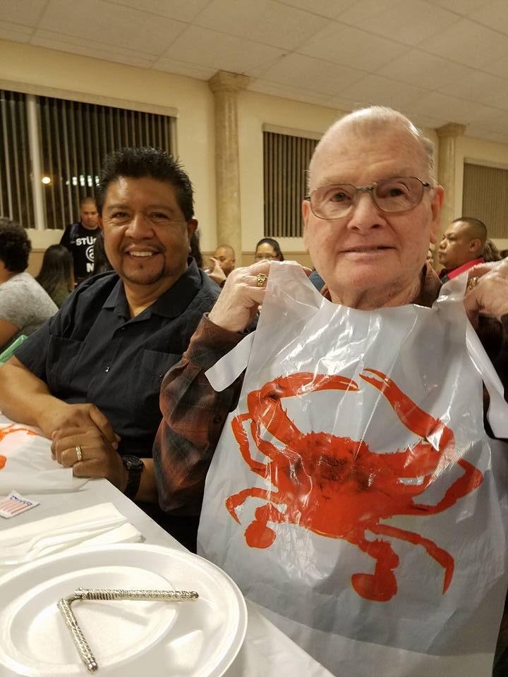 Wayne and Richard ready to get their crab on.