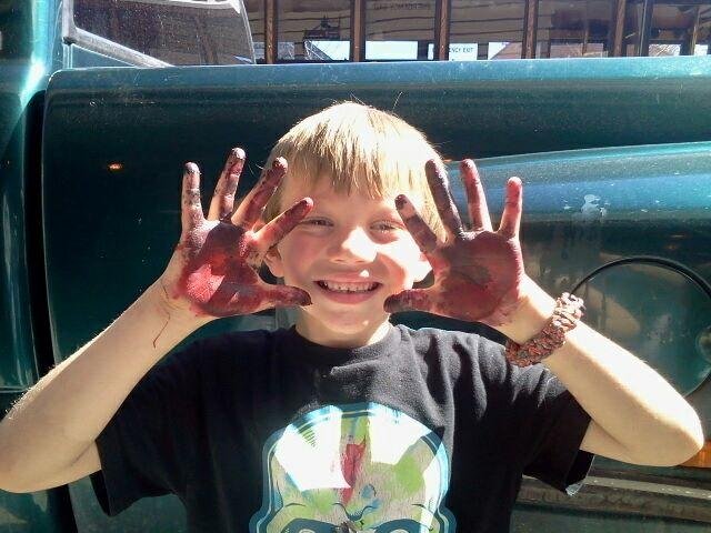 Grandson painting with gramps