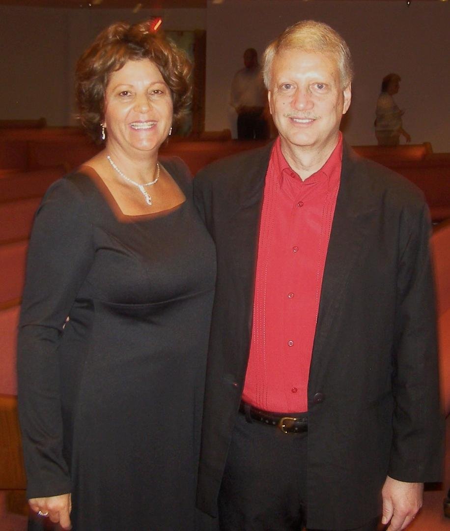 Photo of our great friend Amy Scheben with Steve Hall after singing "White Christmas" together in Northcliffe Baptist's Christmas Spectacular Dec. 2013 (Spring Hill, Florida).