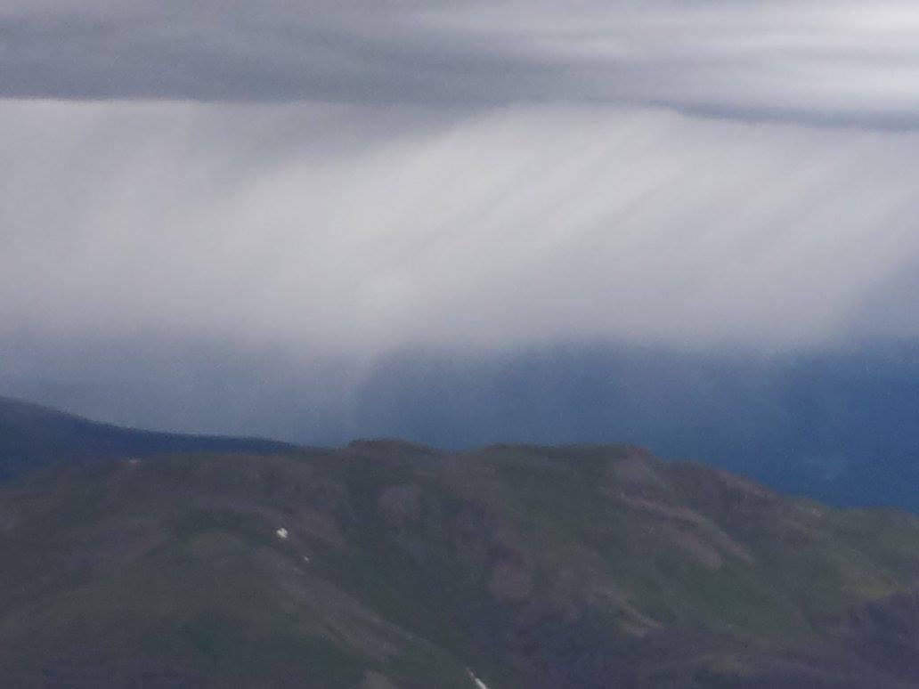 An interesting rain storm in the distance.