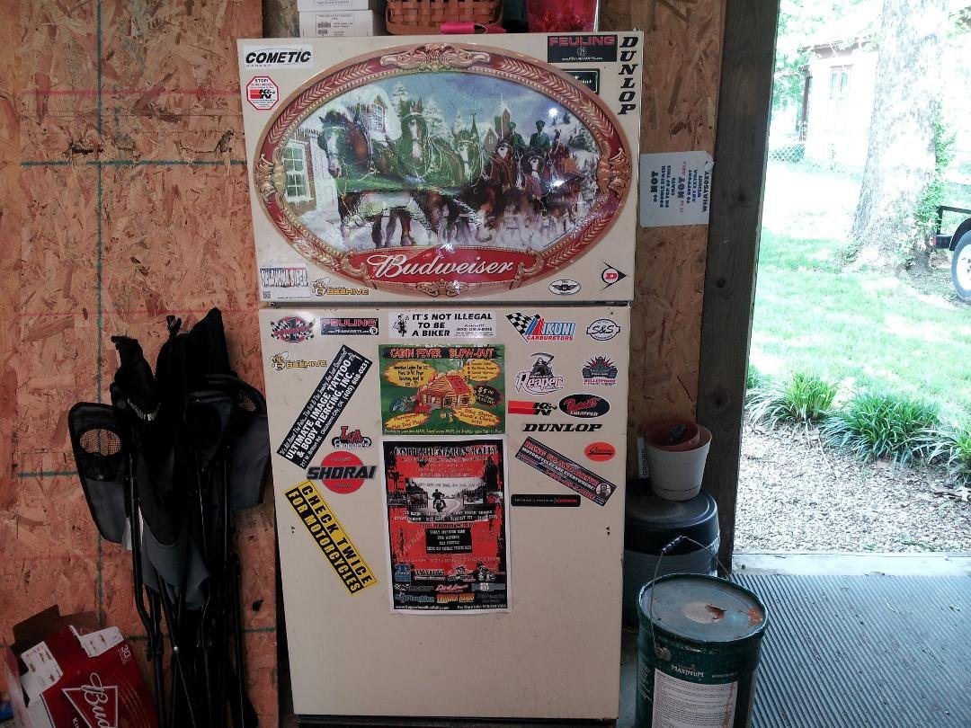 Well Facebook family and friends, I have an announcement that might shock some of you... It is time for an ice cold Budweiser from the trusty ol' shop fridge. Come on everyone and join me in tipping one back and celebrating