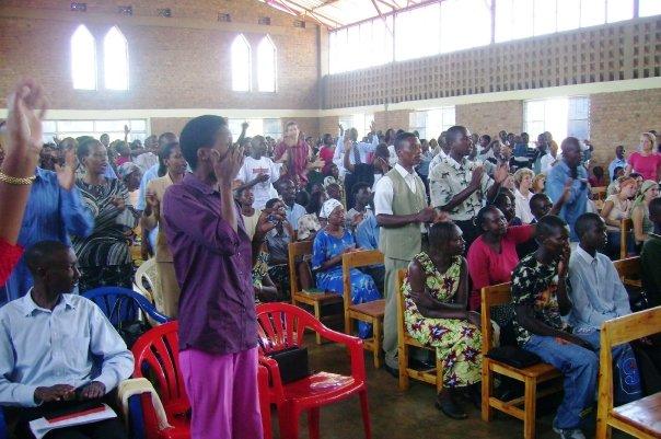 Ministering on a Sunday morning at a local church near to Pastor Moses' church.