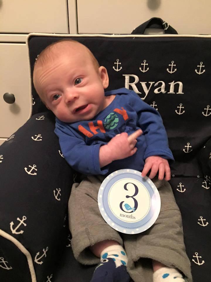 Now, you all know I was with Ryan yesterday for my birthday and this is what he thought about being just three months old the same day!