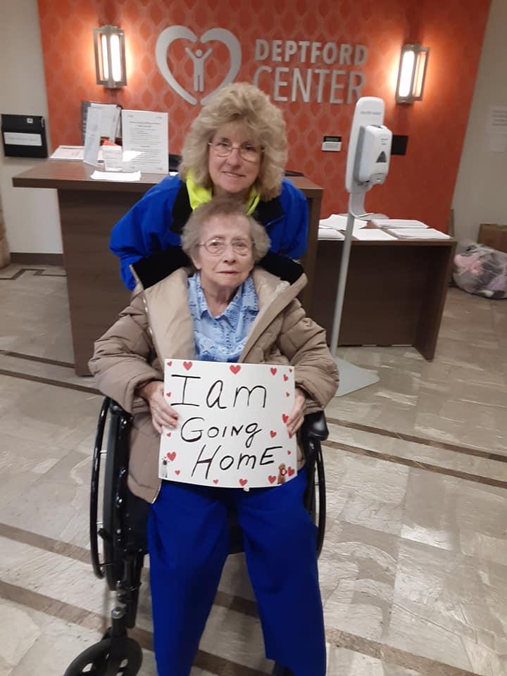 My mom after 9 long weeks at the deptford center.She is 101 and counting. Good to have her back.